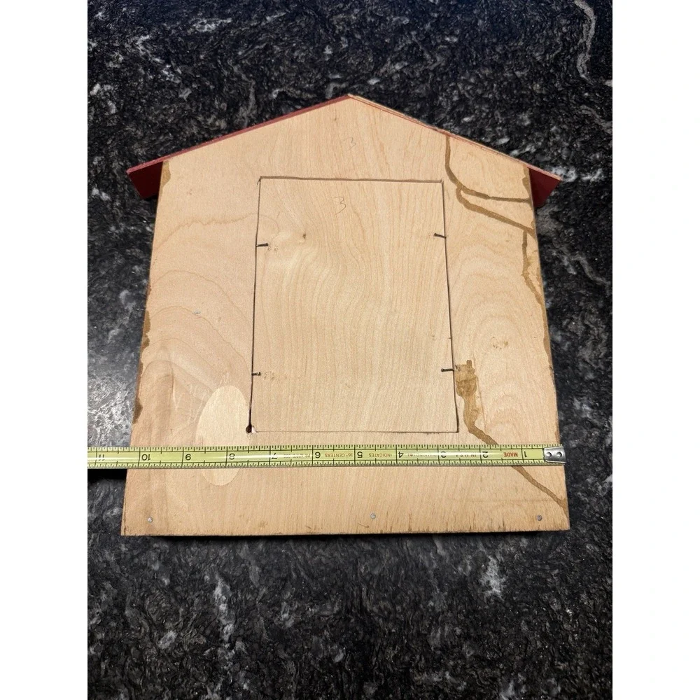 VTG 80's Handmade Rustic Log Cabin Wood Picture Frame Shutters Cottage Décor